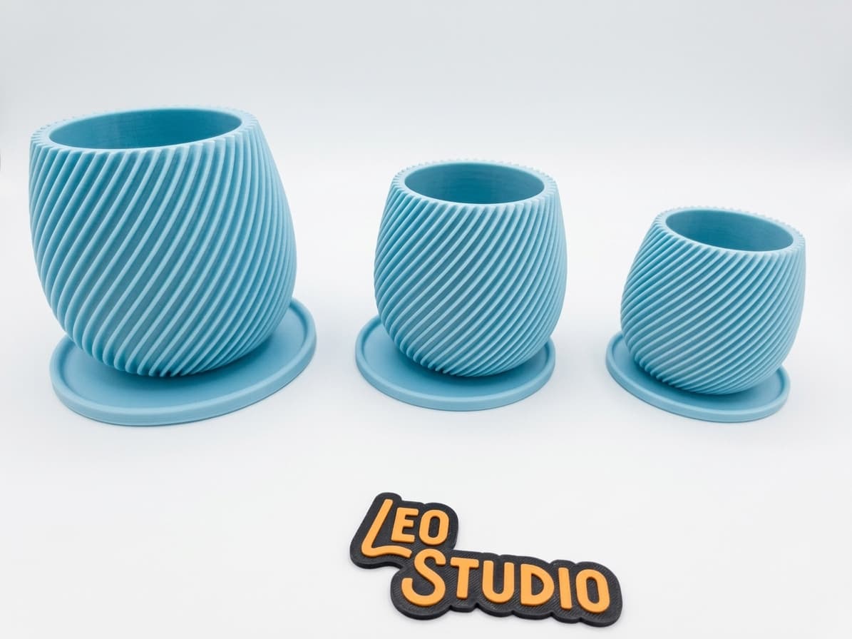 Kit com 3 Vasos Espirais em tamanhos diferentes