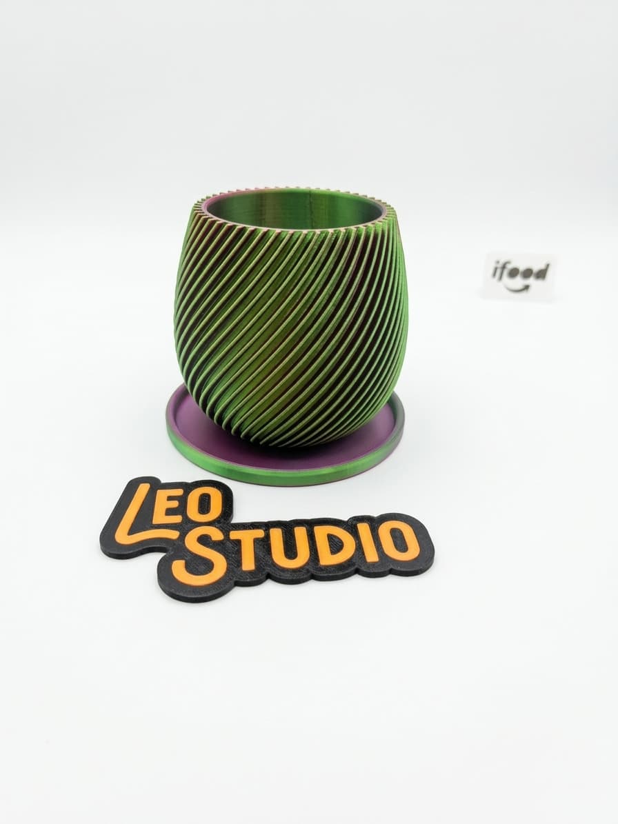 Vaso Espiral Bicolor - verde e roxo