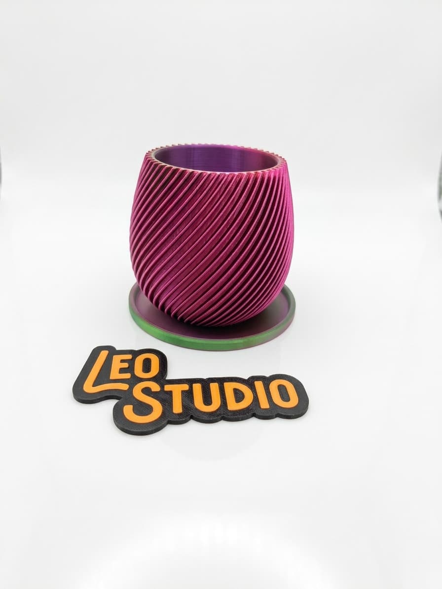 Vaso Espiral Bicolor - rosa e roxo