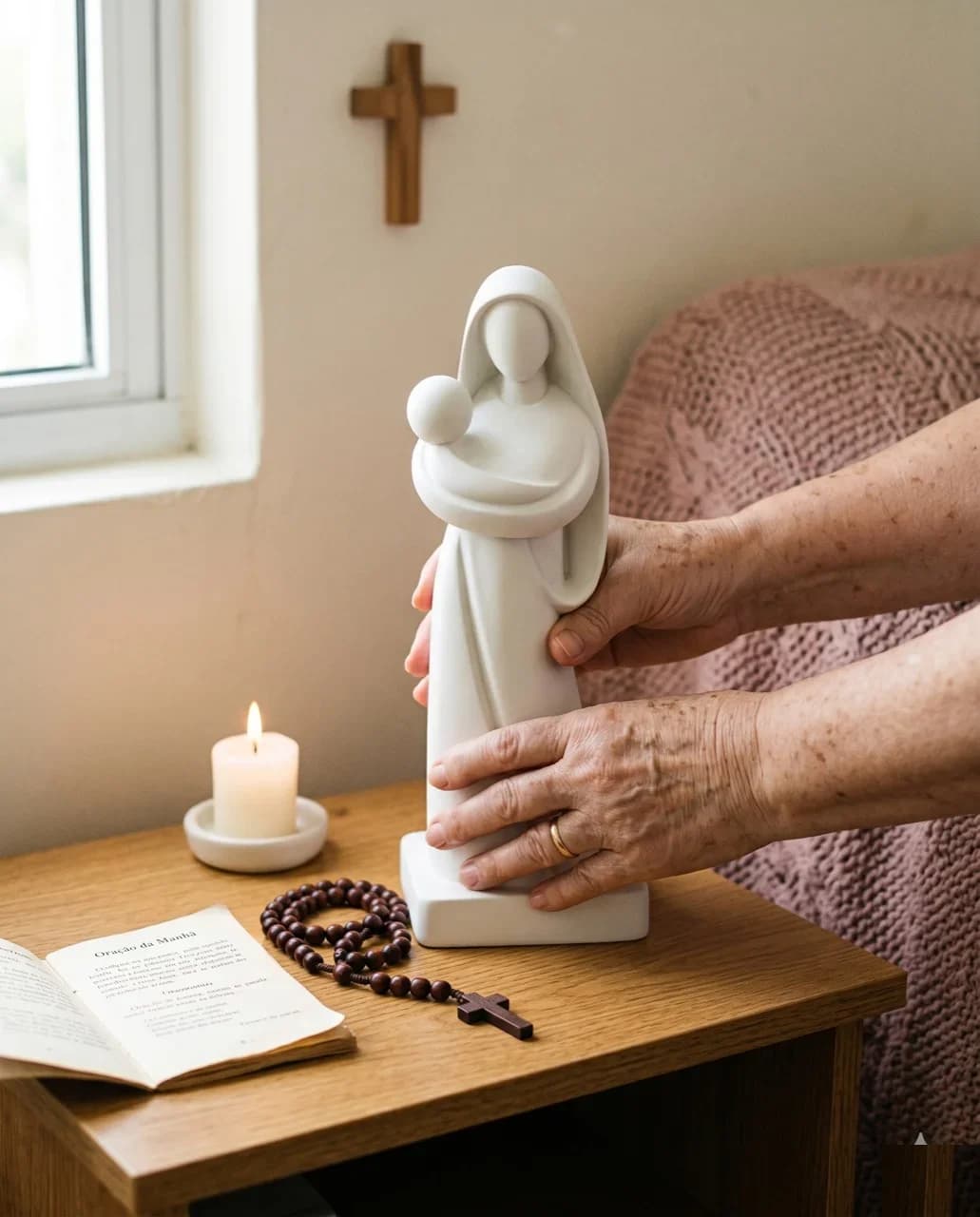 João Pedro com peça da Leo Artefatos