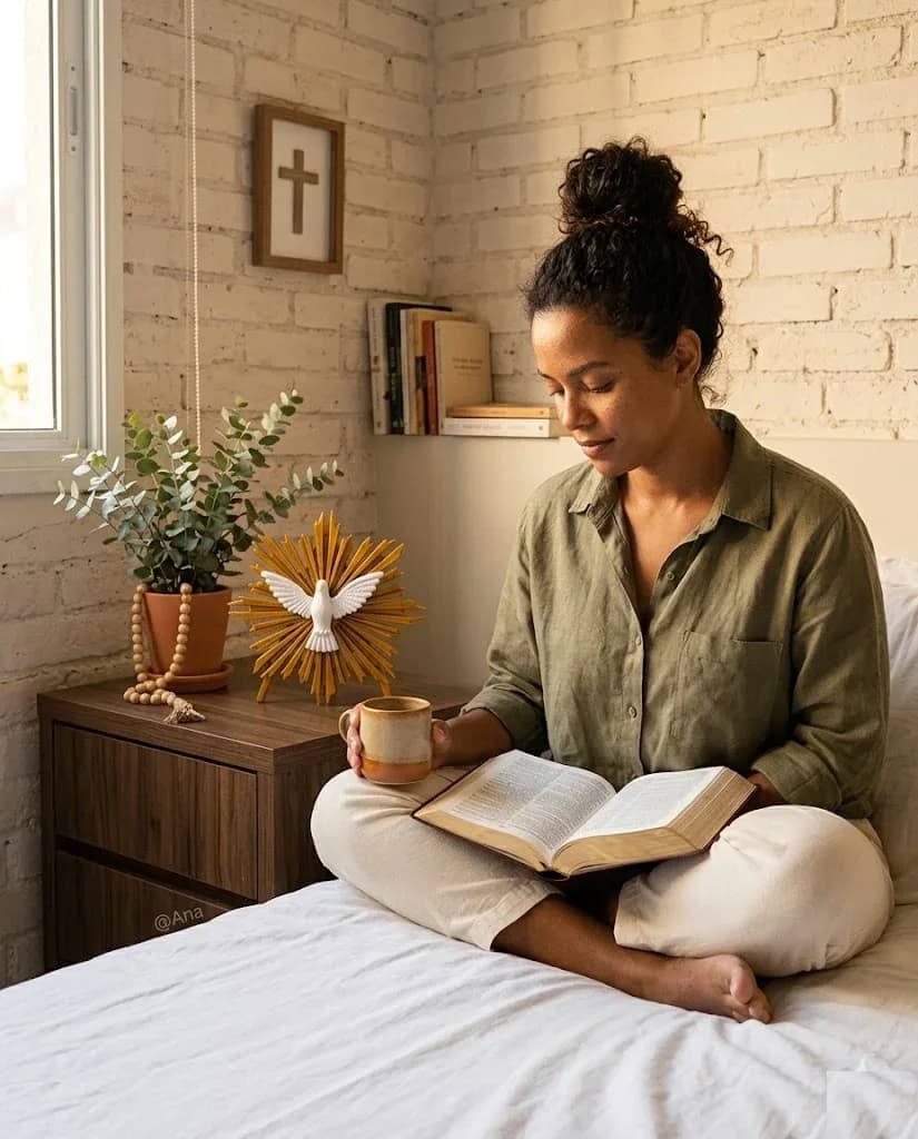 Beatriz Almeida com peça da Leo Artefatos